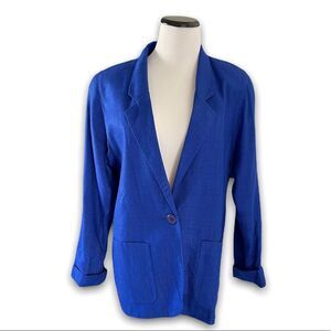 EUC Indigo Blue Nordstrom Petite Focus Blazer Vintage SP